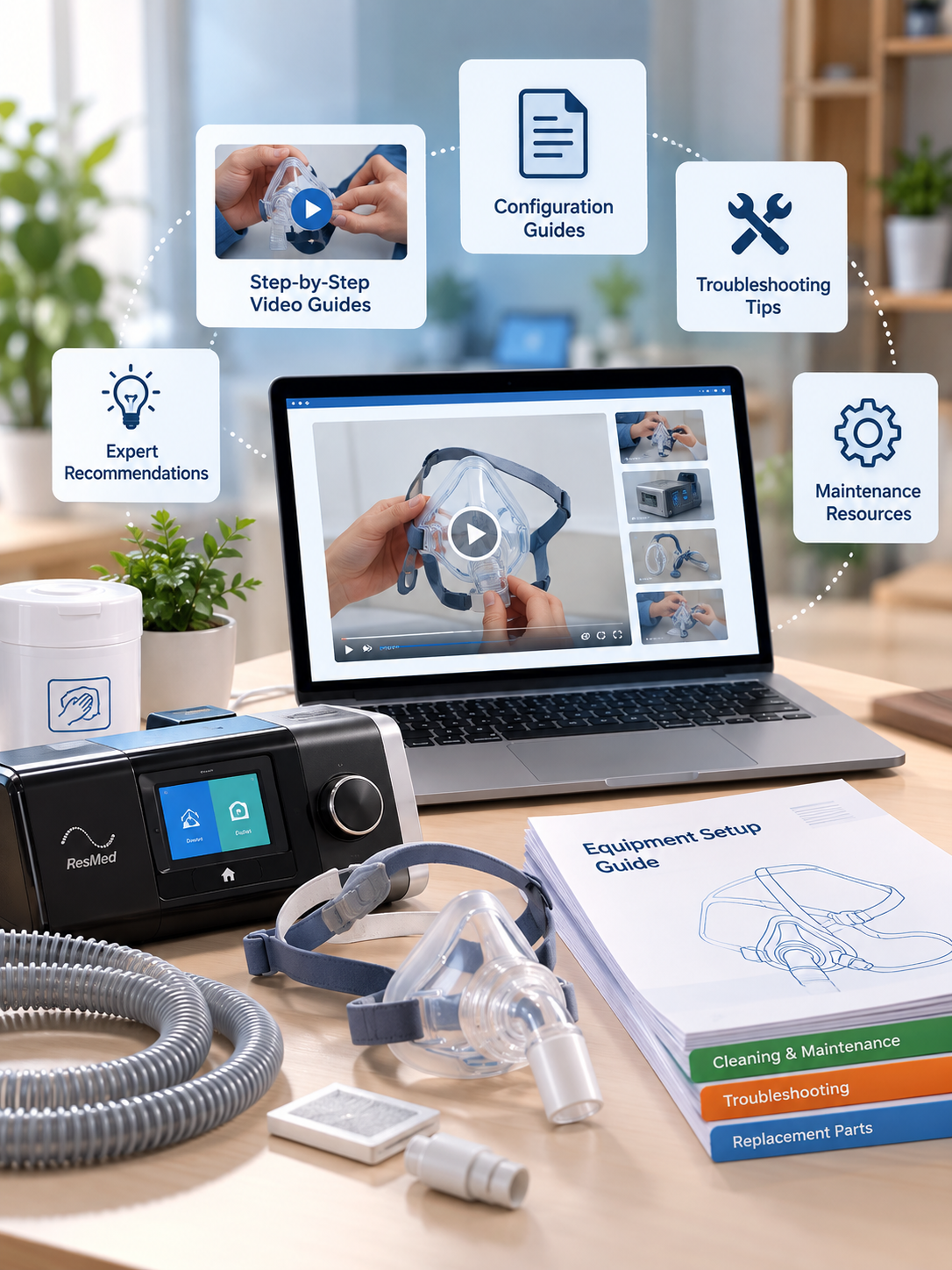 Respiratory equipment and setup resources