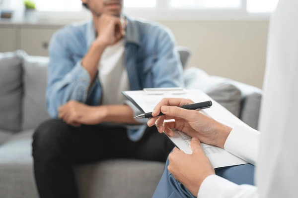 Healthcare provider helping with diabetes care setup